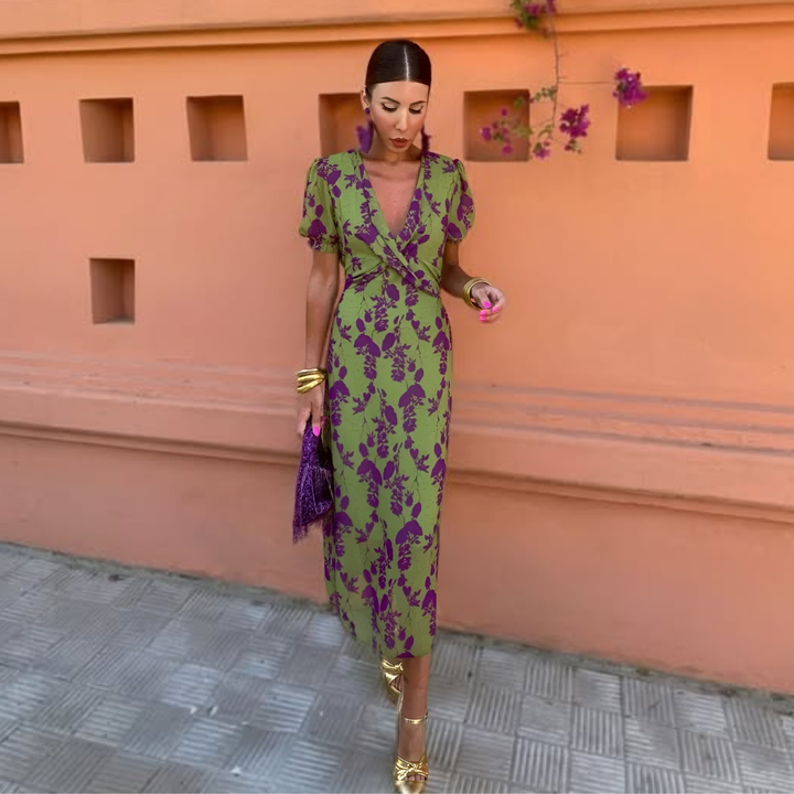 Anaïs™ — Vestido midi con estampado elegante