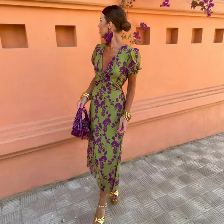 Anaïs™ — Vestido midi con estampado elegante