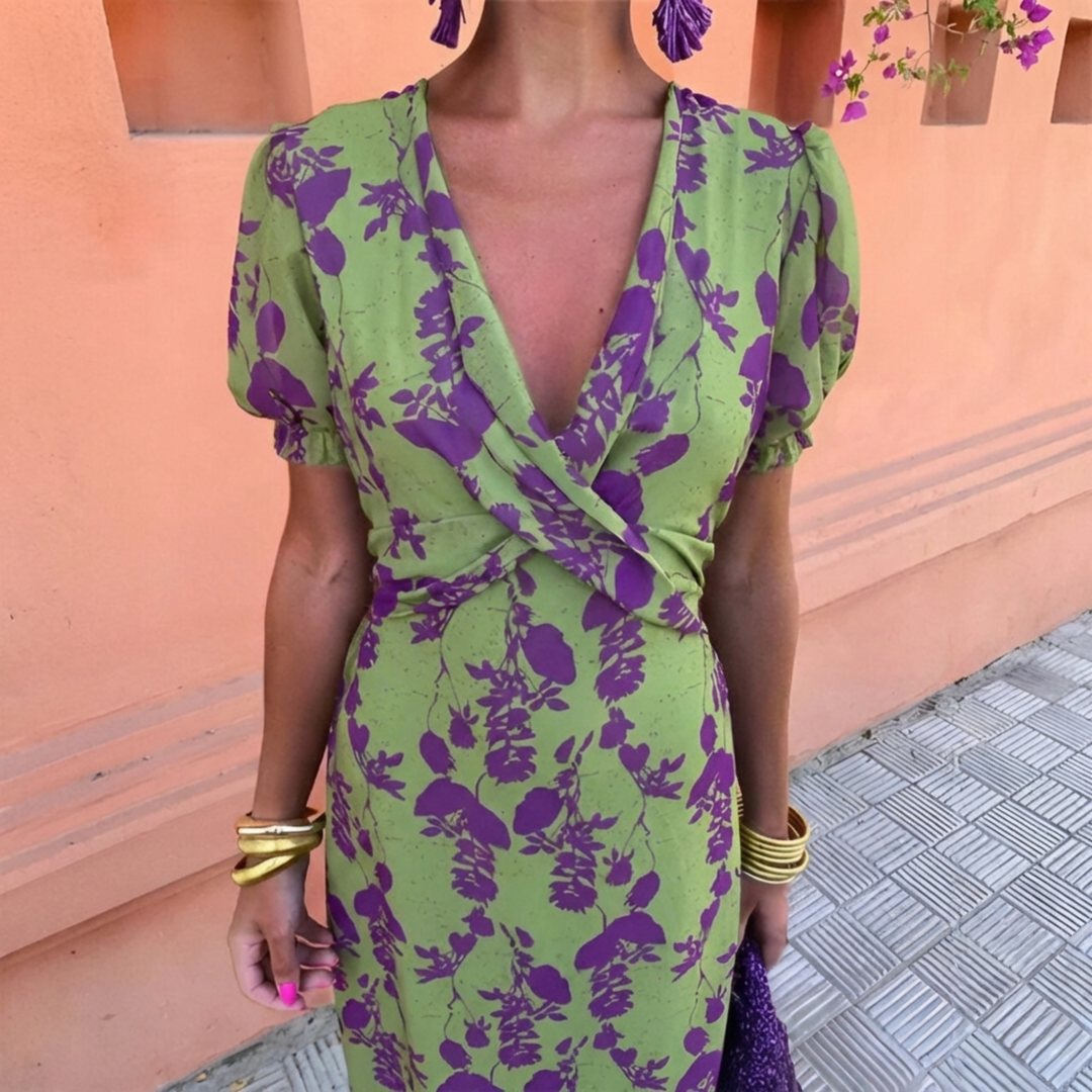 Anaïs™ — Vestido midi con estampado elegante