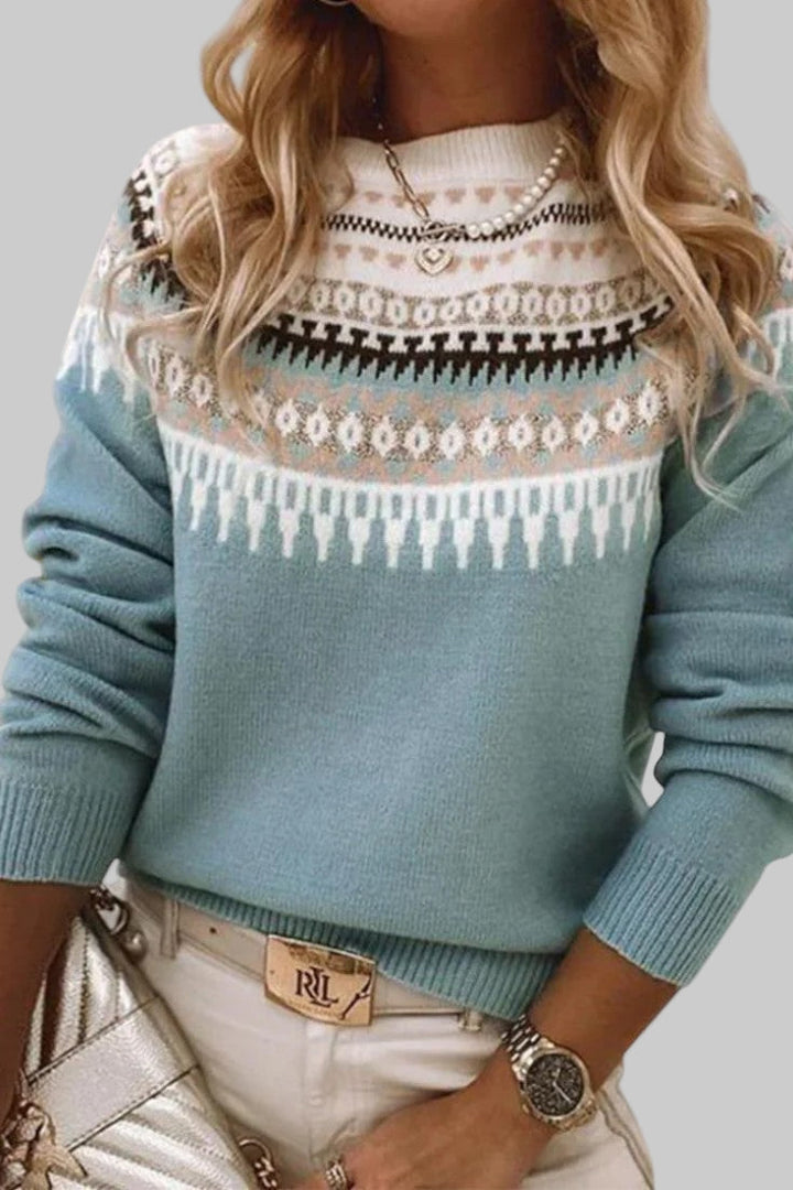 Gemma Jersey de Cuello Redondo Texturizado