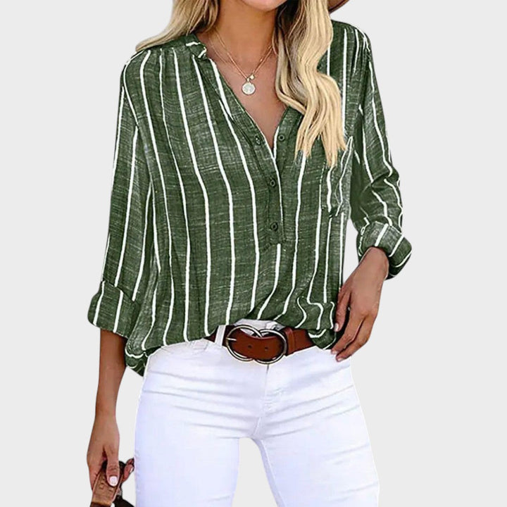 Débora - Blusa artesanal com riscas