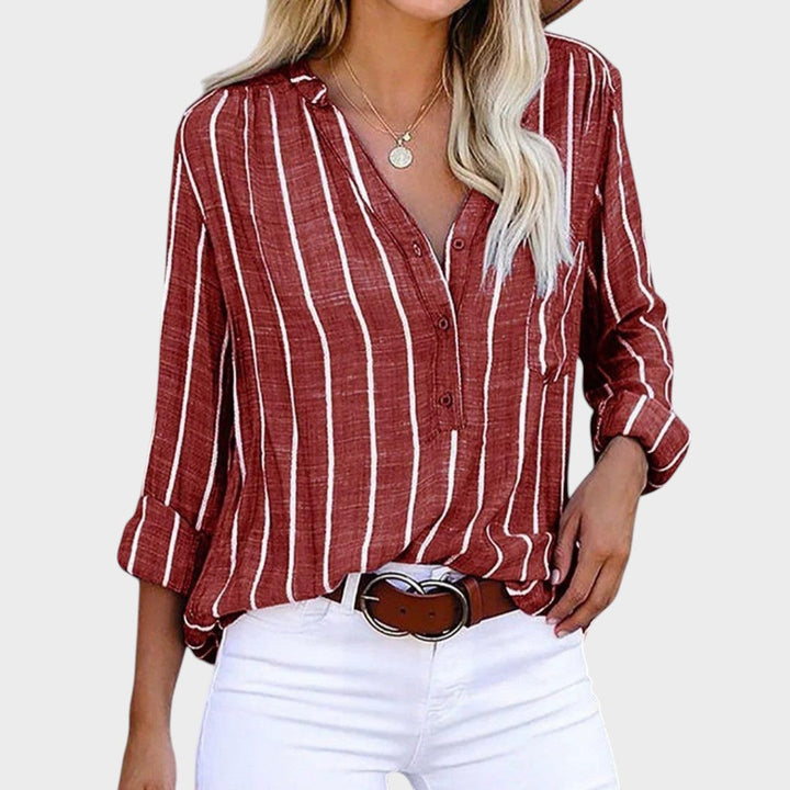 Débora - Blusa artesanal com riscas