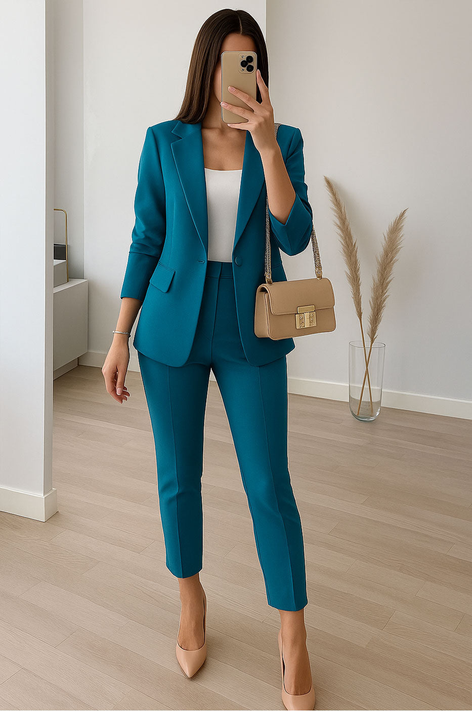 Traje curvy de mujer de 3 piezas con chaqueta, chaleco y pantalón en 6 colores