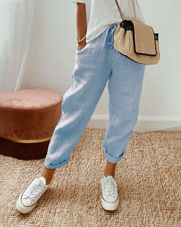 Lucie™ — Pantalón fluido de mezcla algodón y lino