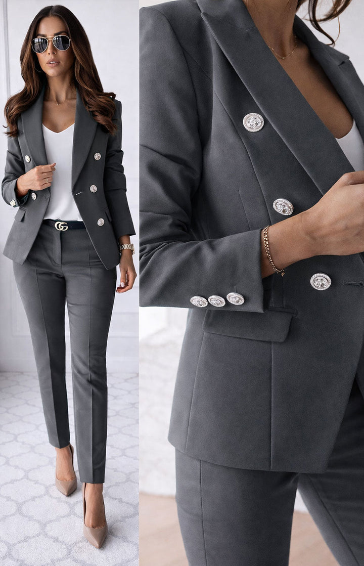 Traje curvy de mujer de 3 piezas con chaqueta, chaleco y pantalón en 6 colores