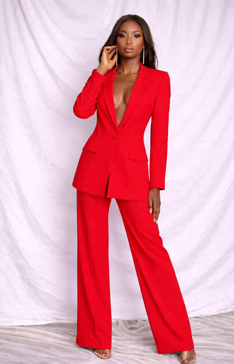 Traje curvy de mujer de 3 piezas con chaqueta, chaleco y pantalón en 6 colores