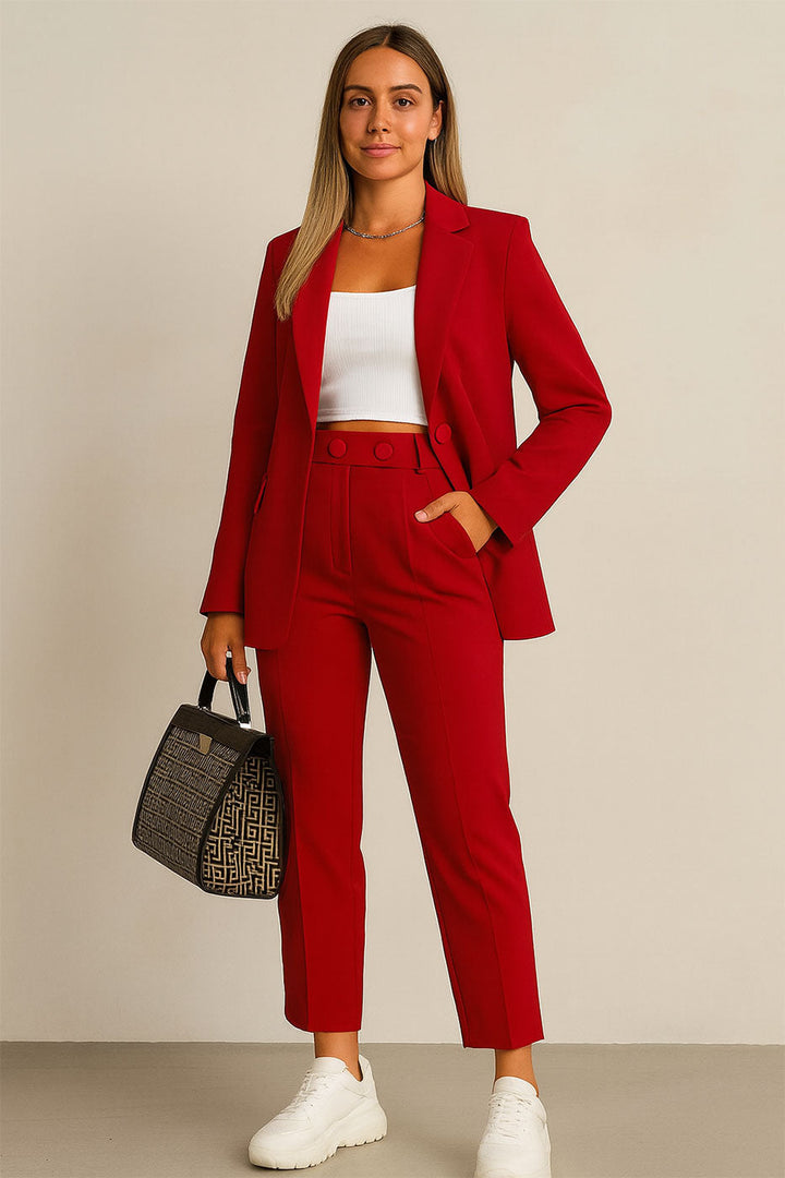 Traje curvy de mujer de 3 piezas con chaqueta, chaleco y pantalón en 6 colores