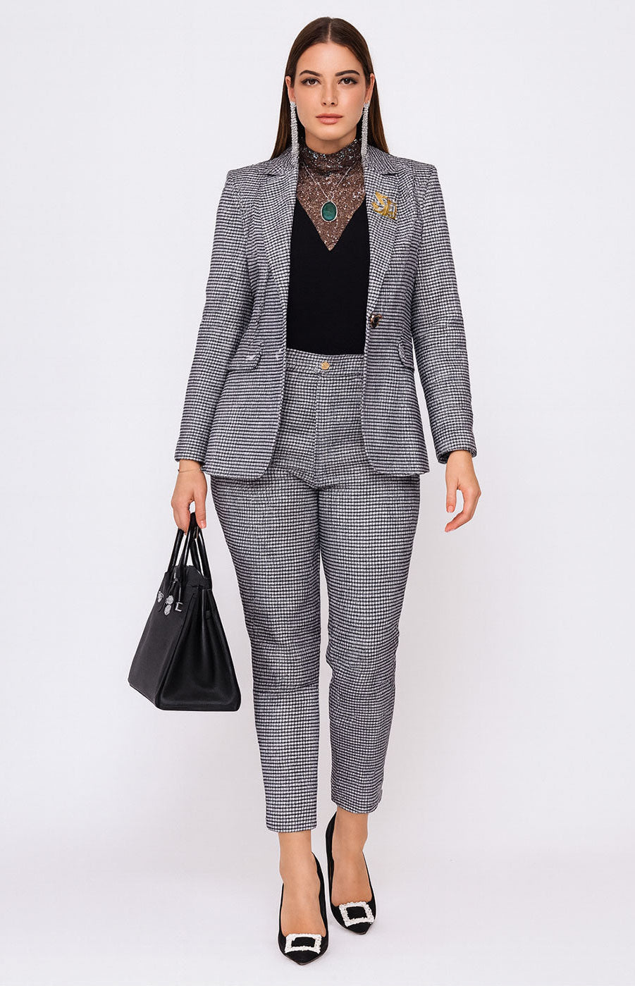 Traje curvy de mujer de 3 piezas con chaqueta, chaleco y pantalón en 6 colores