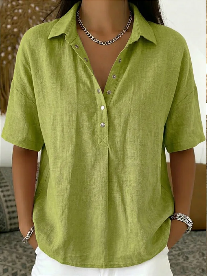 SAULE™ | Blusa con Cuello y Detalles de Botones