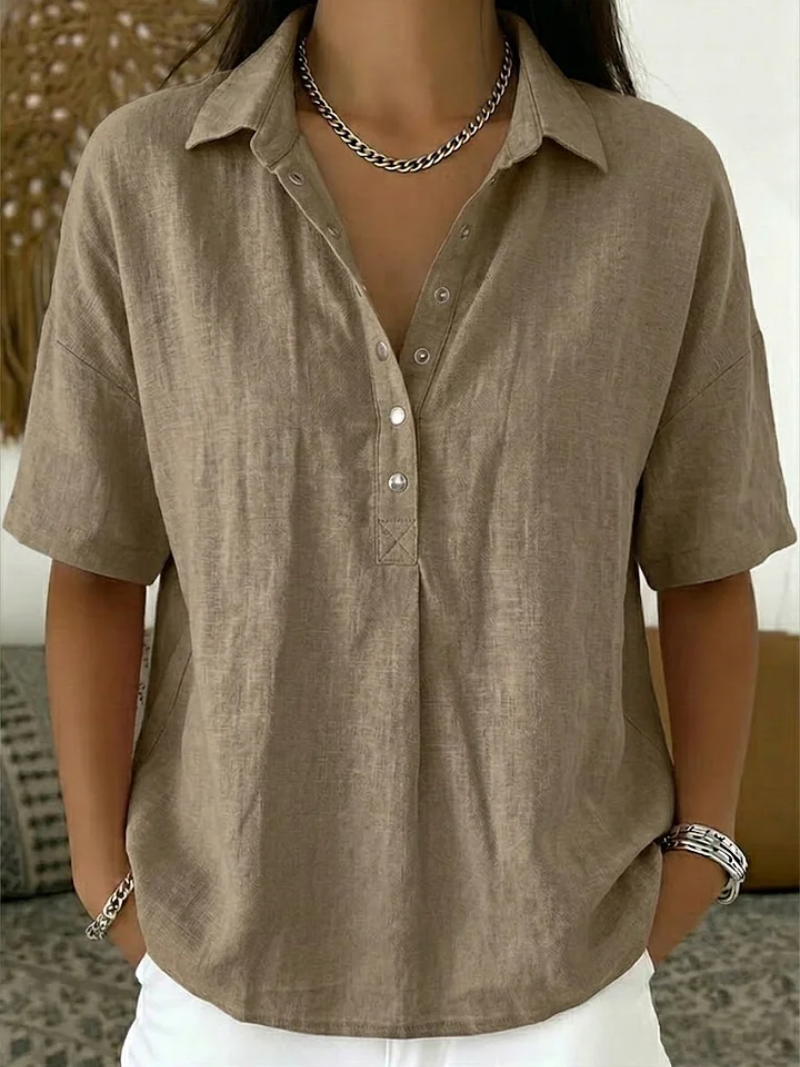 Valerina Milano® | Blusa con cuello y detalle de botones (¡OFERTA TEMPORAL 1+1 GRATIS!)