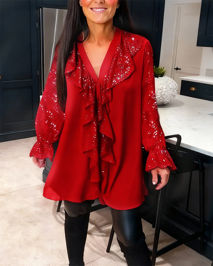 BLUSA CON VOLANTES