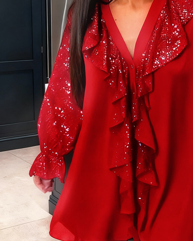 BLUSA CON VOLANTES