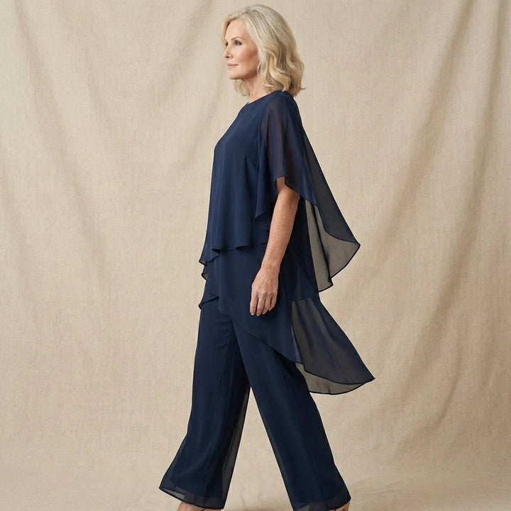 Clara | Top Drapado con Pantalones Palazzo