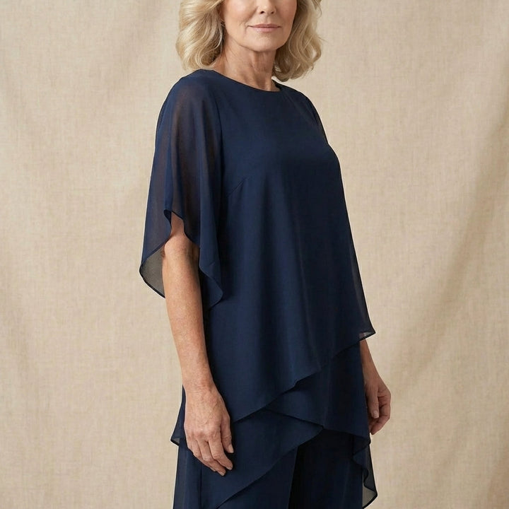 Clara | Top Drapado con Pantalones Palazzo