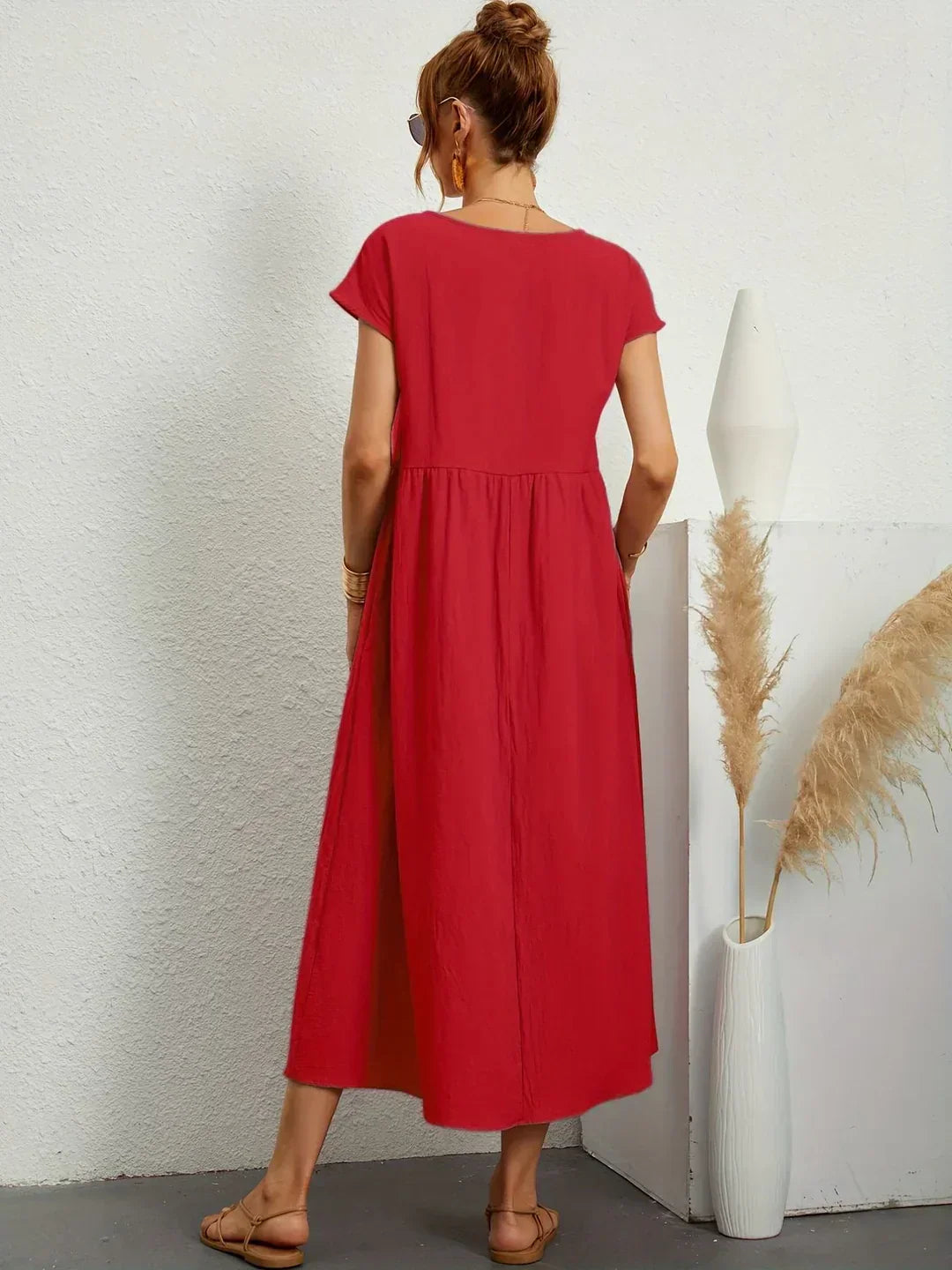 Gabrielle™ — Vestido Midi Fluido de Elegancia Atemporal