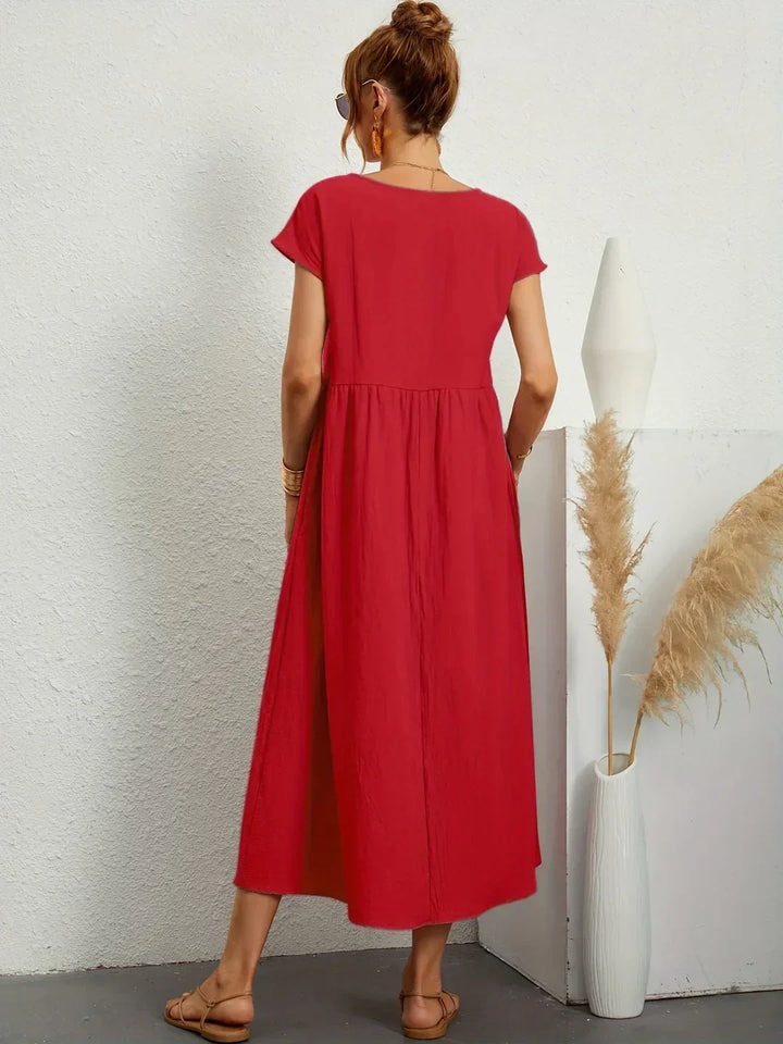 Gabrielle™ — Vestido Midi Fluido de Elegancia Atemporal