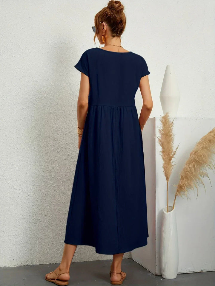 Gabrielle™ — Vestido Midi Fluido de Elegancia Atemporal