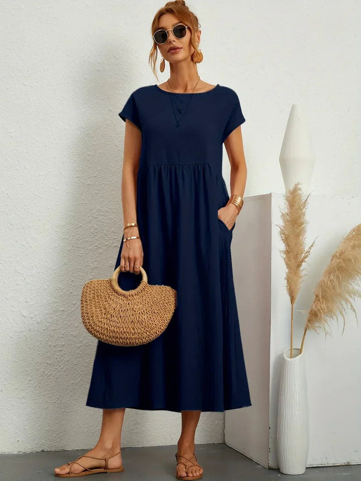 Gabrielle™ — Vestido Midi Fluido de Elegancia Atemporal