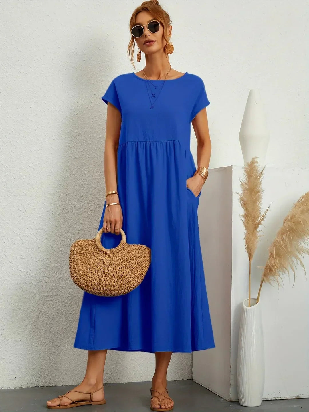 Gabrielle™ — Vestido Midi Fluido de Elegancia Atemporal