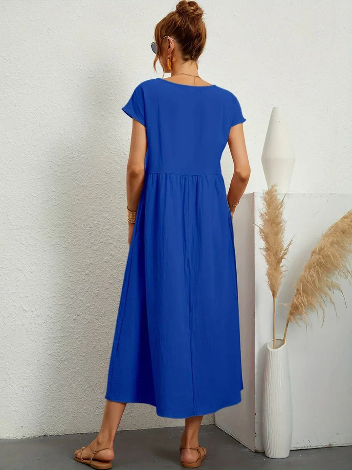 Gabrielle™ — Vestido Midi Fluido de Elegancia Atemporal