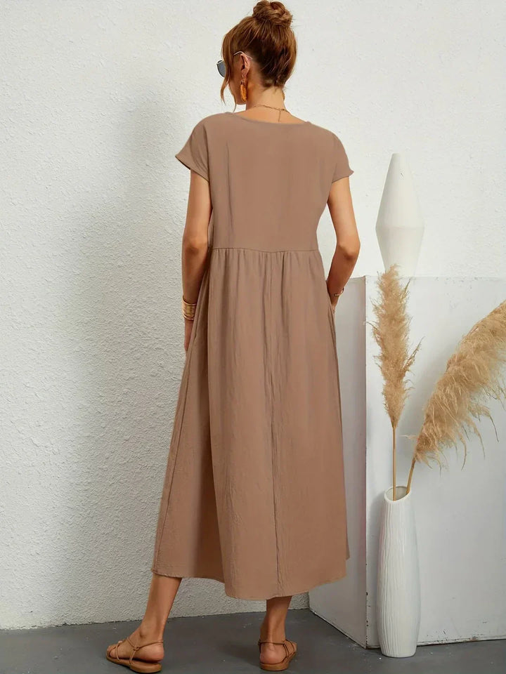 Gabrielle™ — Vestido Midi Fluido de Elegancia Atemporal