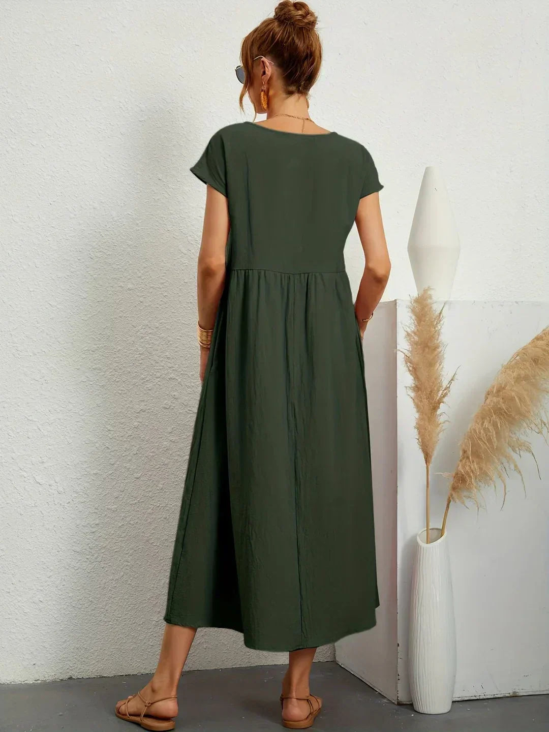 Gabrielle™ — Vestido Midi Fluido de Elegancia Atemporal