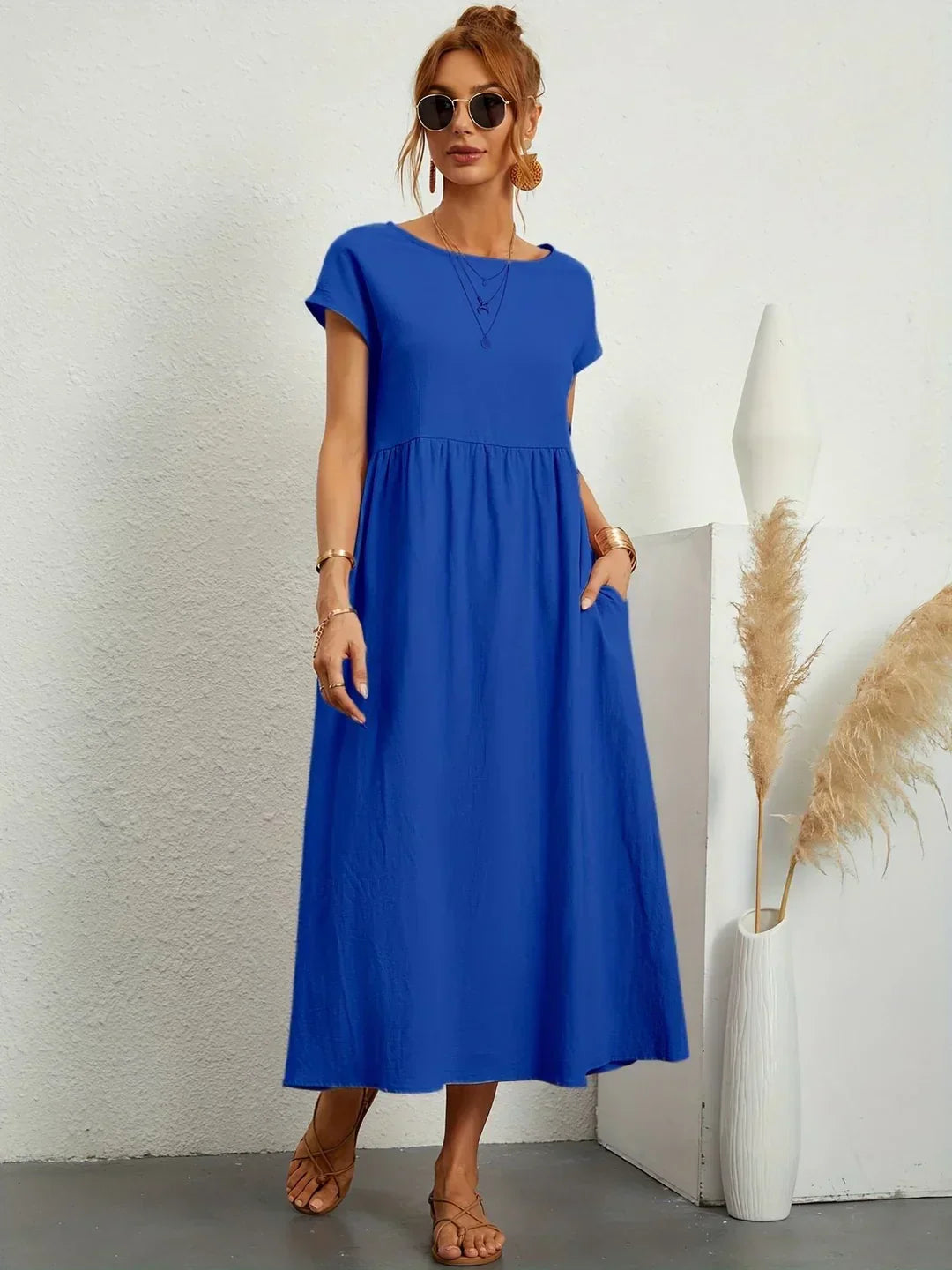 Gabrielle™ — Vestido Midi Fluido de Elegancia Atemporal