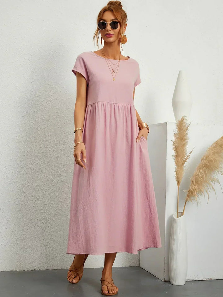 Gabrielle™ — Vestido Midi Fluido de Elegancia Atemporal