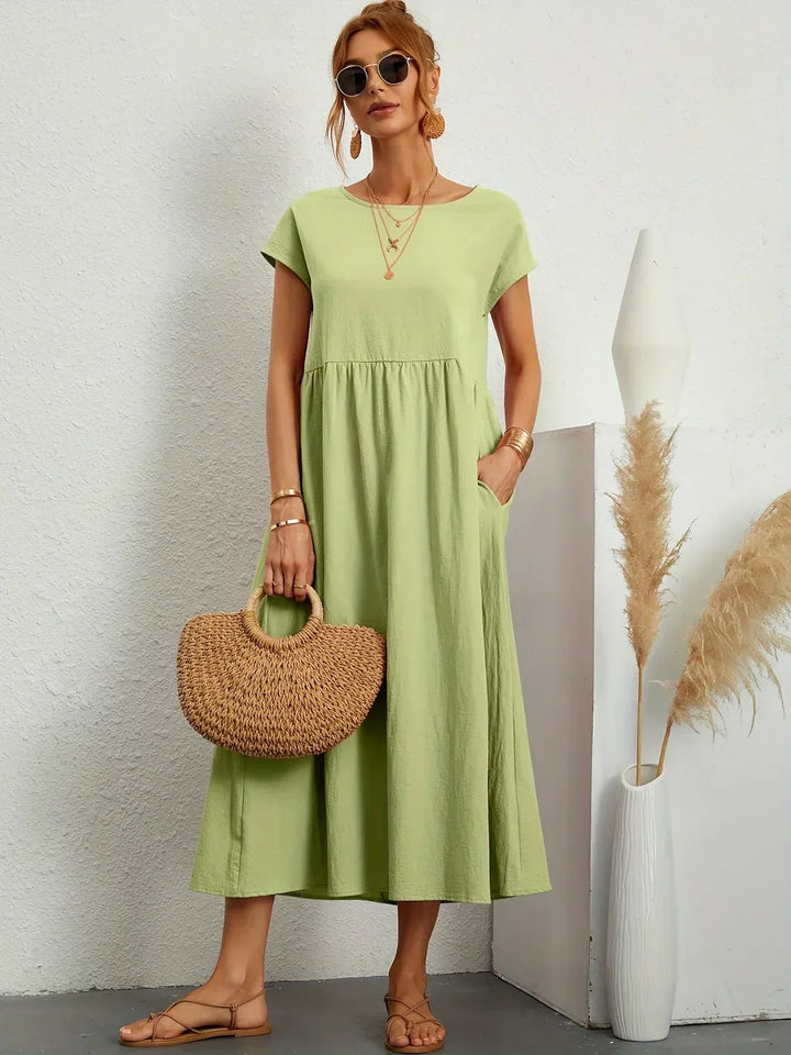 Gabrielle™ — Vestido Midi Fluido de Elegancia Atemporal