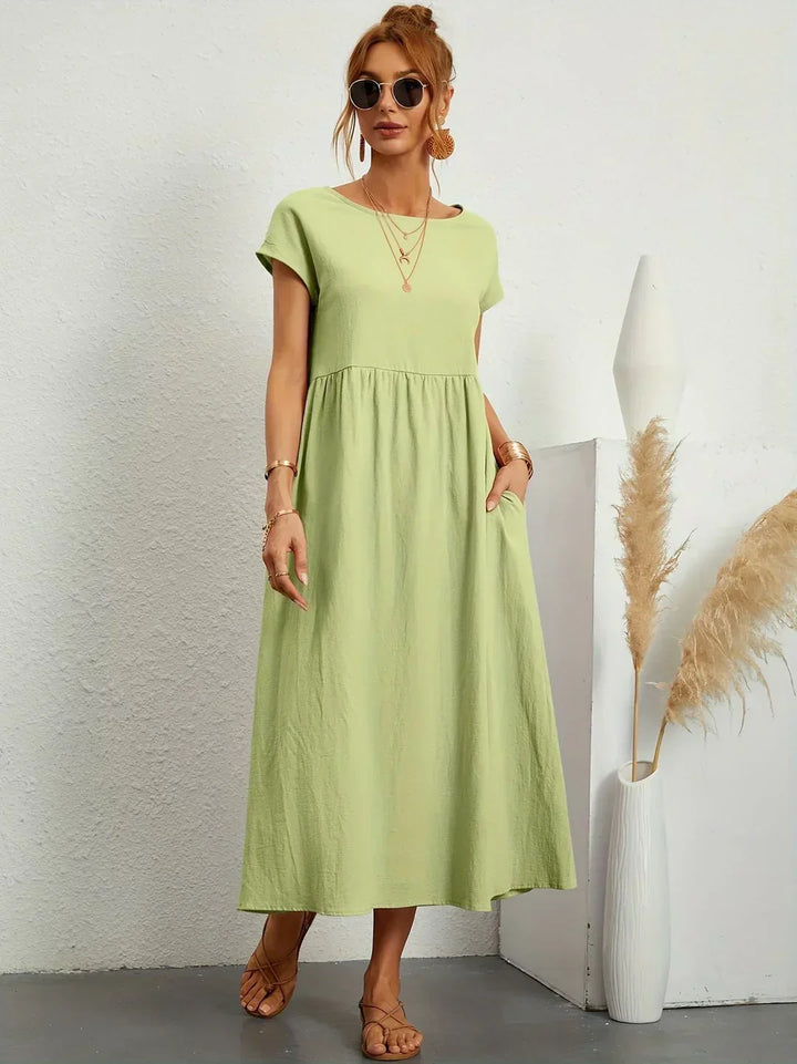 Gabrielle™ — Vestido Midi Fluido de Elegancia Atemporal