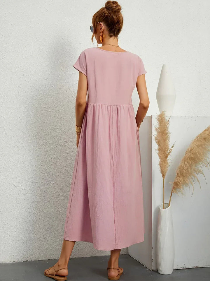 Gabrielle™ — Vestido Midi Fluido de Elegancia Atemporal