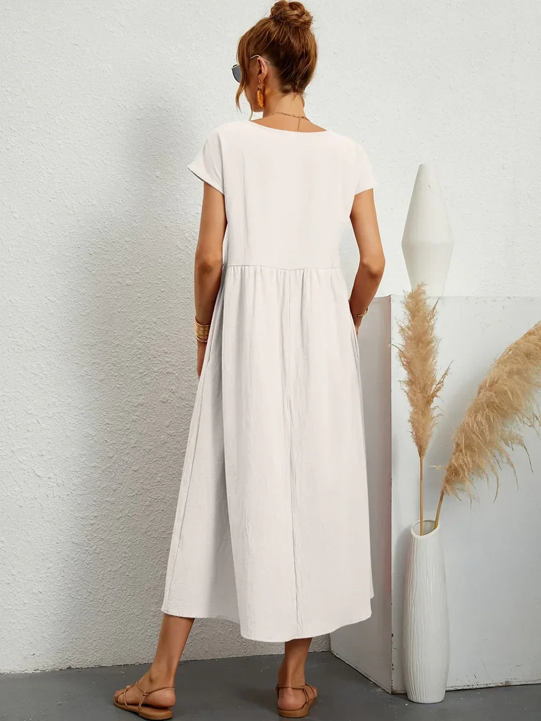 Gabrielle™ — Vestido Midi Fluido de Elegancia Atemporal