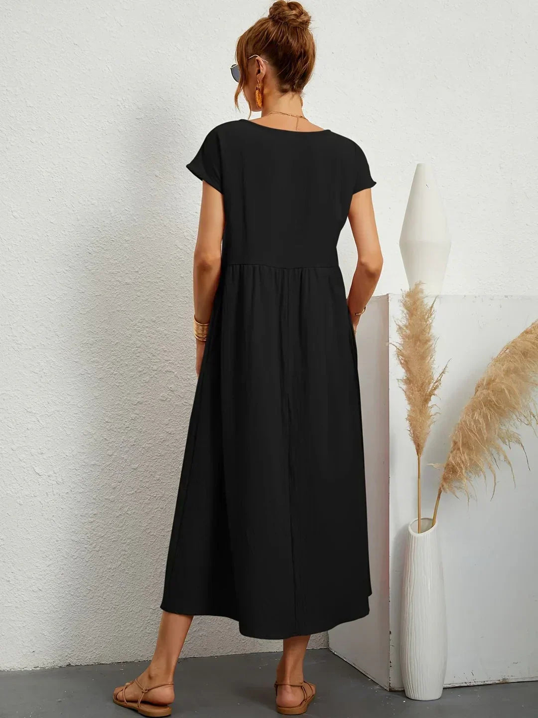 Gabrielle™ — Vestido Midi Fluido de Elegancia Atemporal