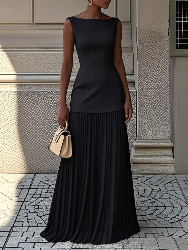 AUTOMNE™ | Vestido Maxi Plisado