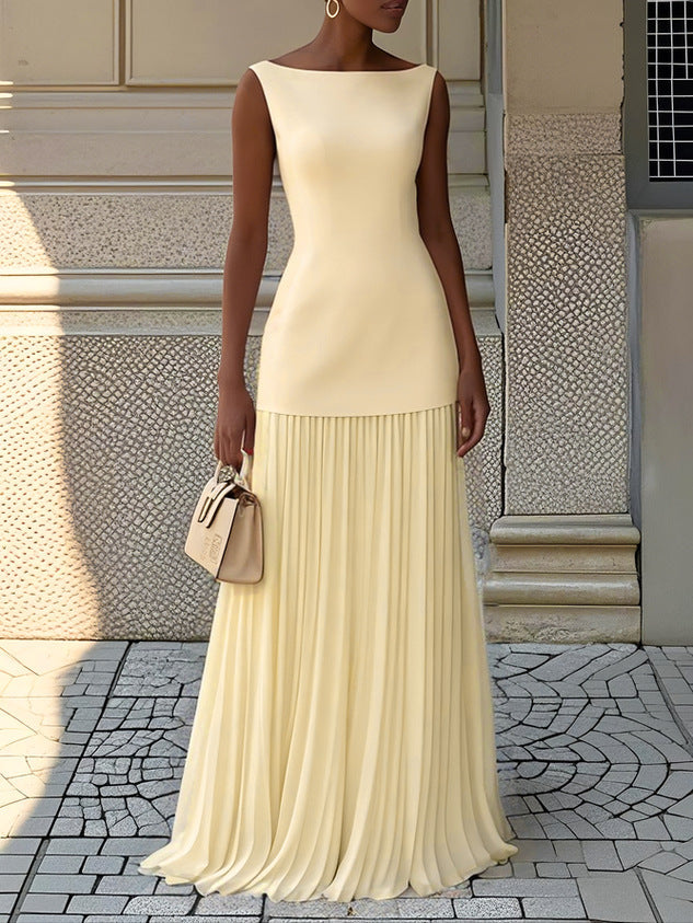 AUTOMNE™ | Vestido Maxi Plisado