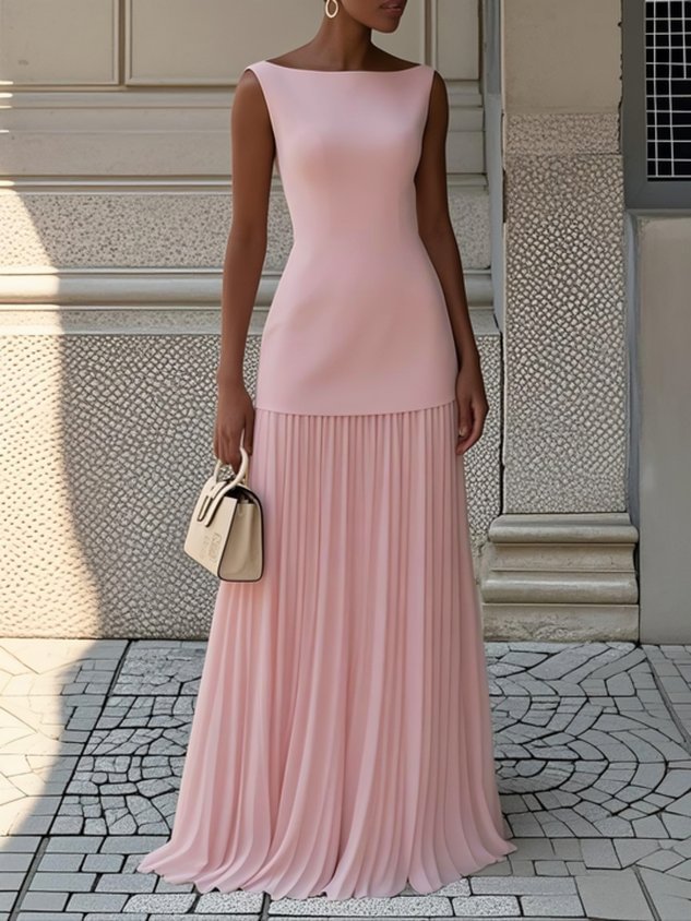 AUTOMNE™ | Vestido Maxi Plisado
