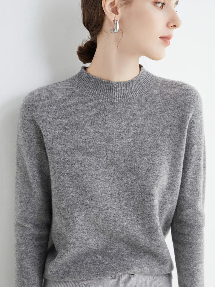 Jersey de Lana Merino con Cuello Mock – Básico Elegante y Suave