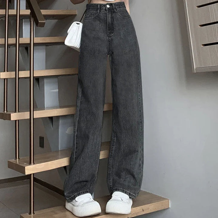 Jeans de Talle Alto y Pierna Ancha – Retro y Cómodos