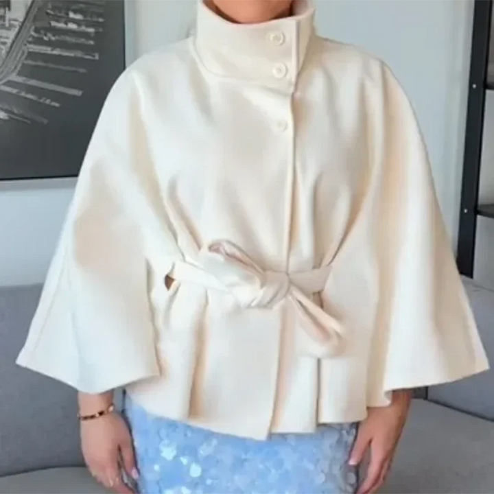 Abrigo Cape Elegante con Cinturón – Abrigo Femenino Atemporal