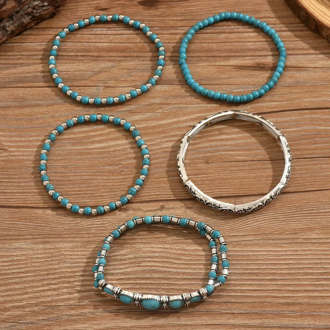 Maëlys™ — Pulsera multi-hilos turquesa refinada