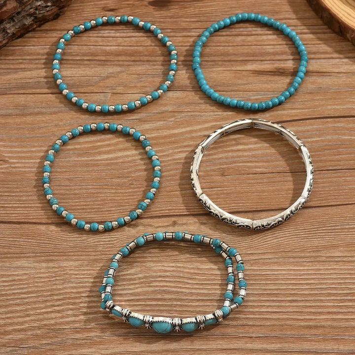 Maëlys™ — Pulsera multi-hilos turquesa refinada