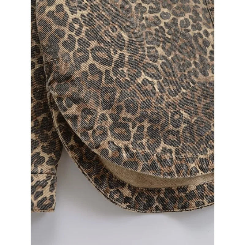 Chaqueta Denim Leopardo para Mujer – Vintage & Trendy