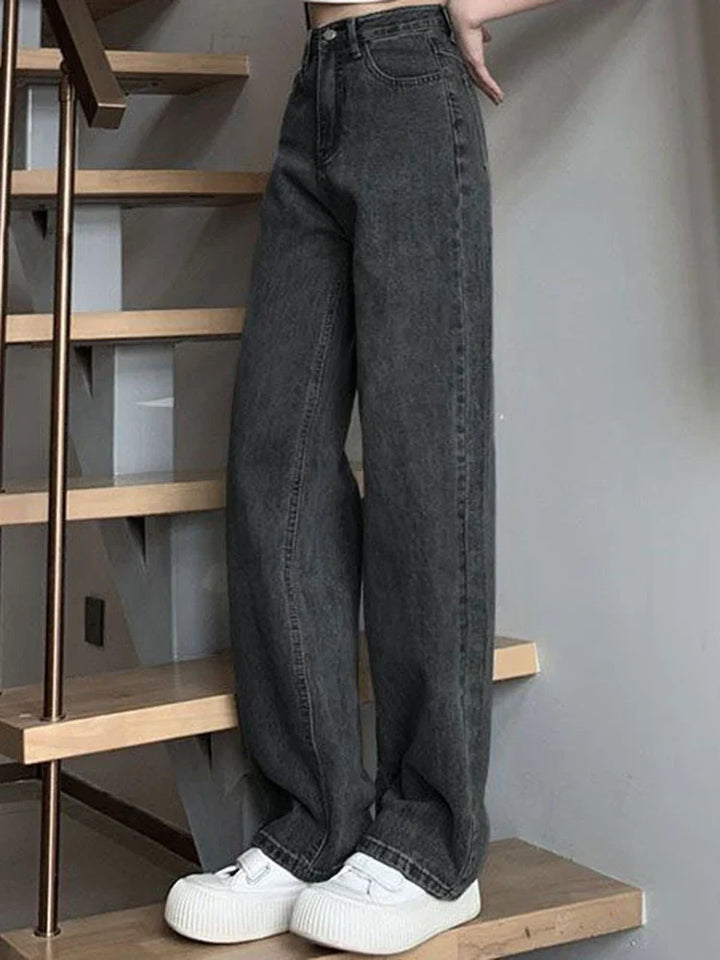 Jeans de Talle Alto y Pierna Ancha – Retro y Cómodos