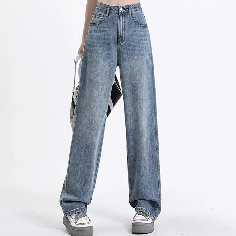 Jeans de Talle Alto y Pierna Ancha – Retro y Cómodos