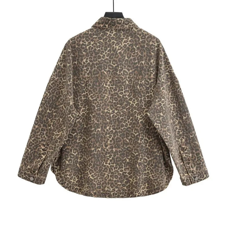 Chaqueta Denim Leopardo para Mujer – Vintage & Trendy