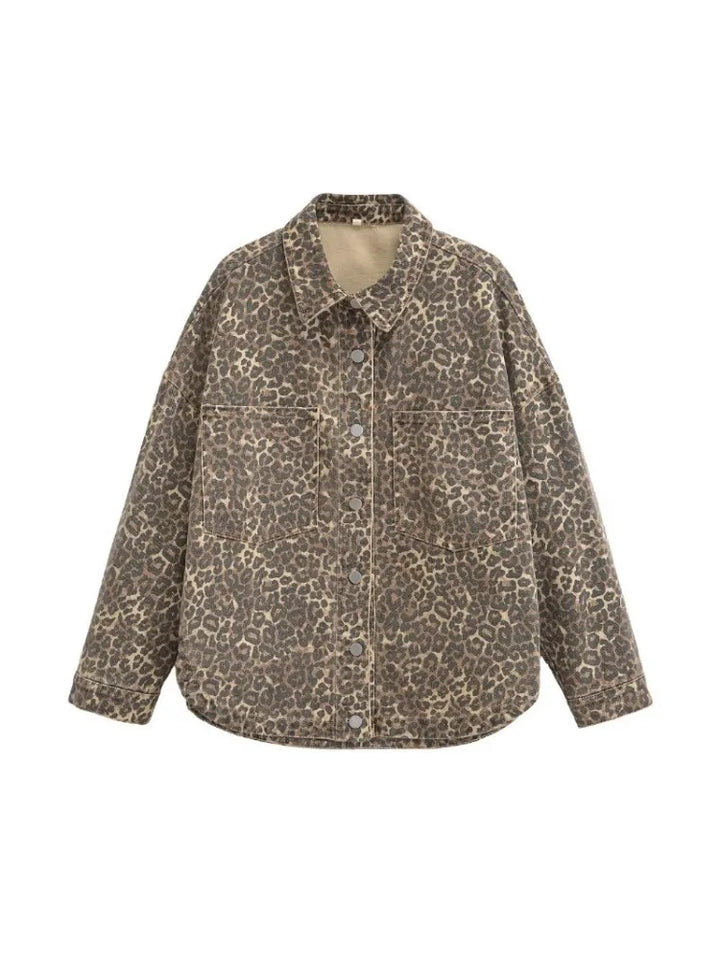 Chaqueta Denim Leopardo para Mujer – Vintage & Trendy