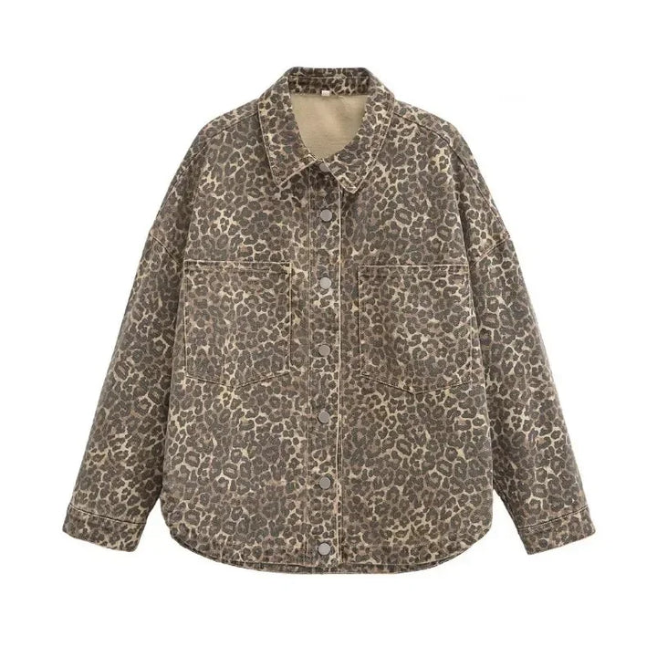 Chaqueta Denim Leopardo para Mujer – Vintage & Trendy