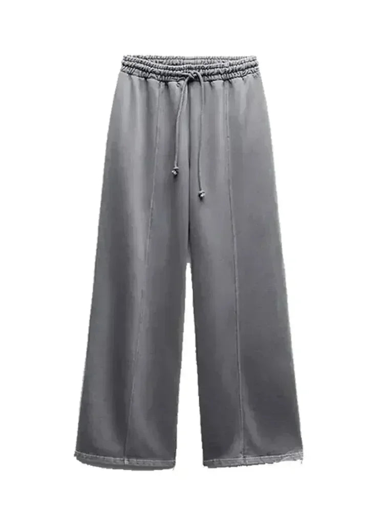Conjunto Femenino de 2 Piezas – Sudadera Fleece & Pantalón de Talle Alto