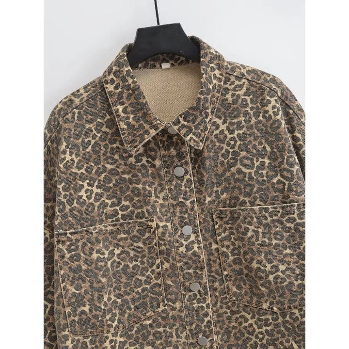 Chaqueta Denim Leopardo para Mujer – Vintage & Trendy