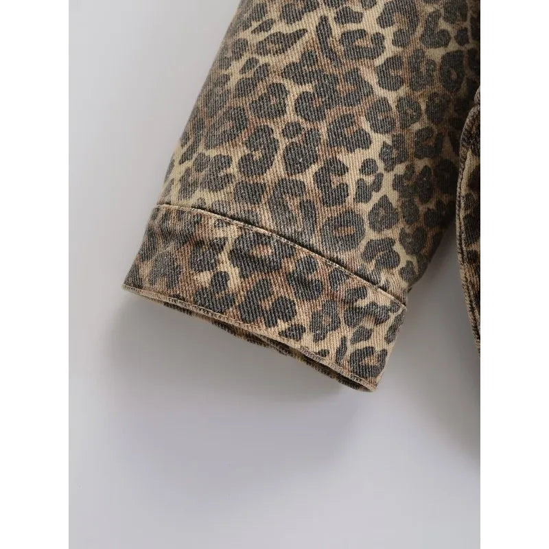 Chaqueta Denim Leopardo para Mujer – Vintage & Trendy